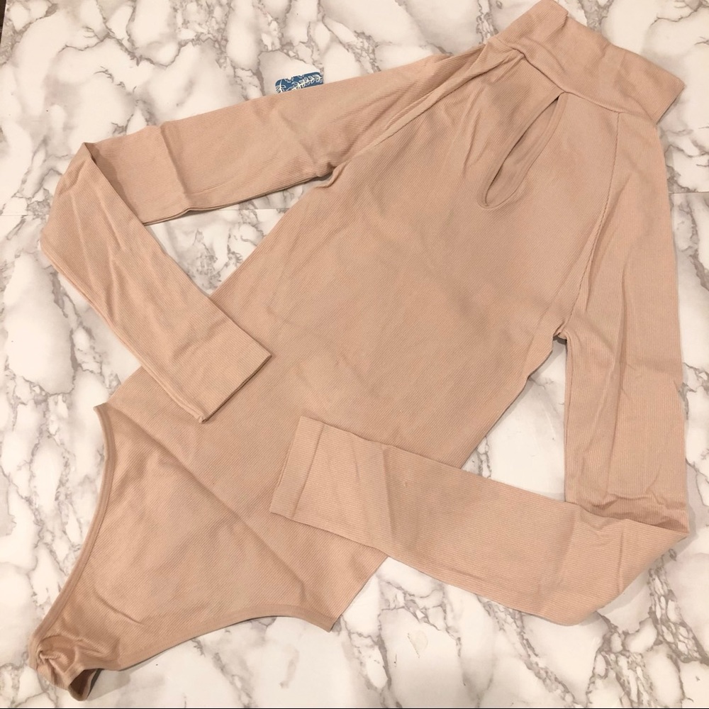 Free People Seamless Turtleneck Bodysuit Blush - Picture 7 of 9